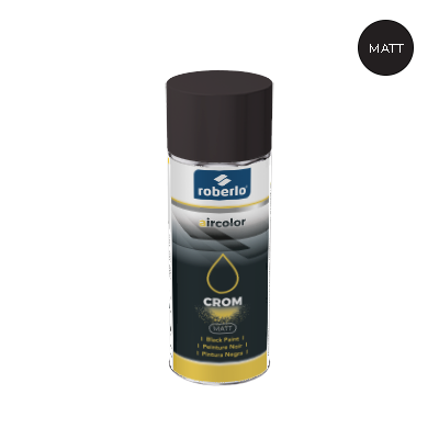 Vopsea negru mat CROM, 400ml, spray, Roberlo